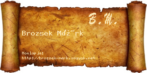 Brozsek Márk névjegykártya