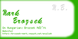 mark brozsek business card